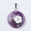 Natural Amethyst Pendants X-G-F546-A03-2