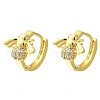 Brass Clear Cubic Zirconia Hoop Earrings EJEW-M047-05G-4