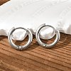 Tarnish Resistant 202 Stainless Steel Huggie Hoop Earrings EJEW-O087-06F-P-1
