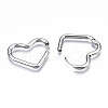 201 Stainless Steel Heart Hoop Earrings STAS-S103-28P-2