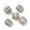 Brass Micro Pave Cubic Zirconia European Beads KK-P297-05P-1
