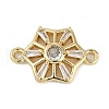 Brass Clear Cubic Zirconia Connector Charms KK-I719-02G-1