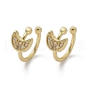 Golden Plated Brass Micro Pave Cubic Zirconia Cuff Earrings EJEW-L244-42G-4