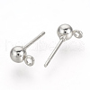 Iron Ball Stud Earring Findings X-KK-R071-09P-2