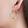 Stainless Steel Two-Tone Ring Hoop Earrings OV6952-2