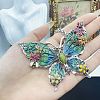 Flower Butterfly Alloy Colorful Enamel & Cat Eye Pendant Necklaces for Women FS-WGE41F5-02-2