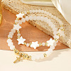 2Pcs 2 Styles Bohemian Style Handmade Glass Beads Stretch Bracelet & Charm Bracelet Set NU3677-2
