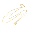 925 Sterling Silver Oval with Engraved Rose Flower Pendant Necklaces for Women NJEW-D316-03G-4
