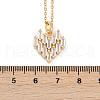 Heart Brass Micro Pave Cubic Zirconia Pendant Neckalces NJEW-C076-25G-5