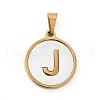 PVD Vacuum Plating 304 Stainless Steel with White Shell Pendants STAS-G268-01J-G-2