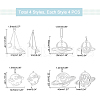 DICOSMETIC 16Pcs 4 Style 201 Stainless Steel Pendants STAS-DC0005-04-2