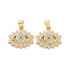 Brass Micro Pave Cubic Zirconia Pendants ZIRC-P106-44G-2