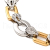 201 Stainless Steel Oval & Rectangle Link Chain Bracelets BJEW-B078-125GP-2