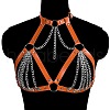 Imitation Leather & Alloy Curb Chain Harness Chest Body Chains FS-WG84763-06-1