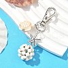 Turtle & Round Synthetic Turquoise Pendant Decorations HJEW-JM03277-02-1