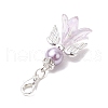 8Pcs 8 Colors Wedding Season Angel Glass Pearl & Acrylic Pendant Decorations HJEW-JM01916-4