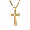 Cross Stainless Steel Crystal Rhinestone Pendant Necklaces FS-WG08269-02-2