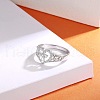 925 Sterling Silver Micro Pave Clear Cubic Zirconia Finger Rings for Women FS-WG35926-01-3