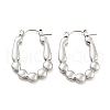 Oval Bubble 304 Stainless Steel Hoop Earring for Women EJEW-C067-01P-1