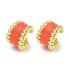 Brass with Enamel Cuff Earrings EJEW-C104-079B-01-1