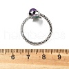 Natural Amethyst & Amazonite Finger Rings RJEW-A068-02P-02-5