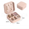 Square PU Leather Jewelry Set Organizer Zipper Box PW-WG43091-02-2