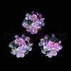 Luminous Polymer Clay Rhinestone Floral Ball Beads CLAY-U002-01D-3