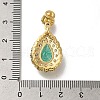Teardrop Rack Plating Brass Micro Pave Cubic Zirconia Pendant KK-H485-20G-01-3