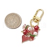 Heart Alloy Enamel Pendants Decoration HJEW-JM03010-3