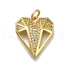 Brass Micro Pave Cubic Zirconia Pendants ZIRC-I070-025G-1