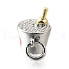 Brass Enamel Champagne Bucket Connector Charms KK-V007-40GP-02-2