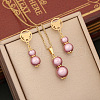 Butterfly & Gourd Stainless Steel & Plastic Imitation Pearl Pendant Necklace & Stud Dangle Earring FS-WGB6B23-07-1