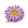 Handmade Polymer Clay and Evil Eye Lampwork and Glass Round Pendants PALLOY-MZ00638-04-4