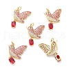 Real 18K Gold Plated Brass Micro Pave Cubic Zirconia Pendants KK-D004-27G-1