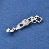 Brass Micro Pave Clear Cubic Zirconia Fold Over Clasps KK-R222-04S-2