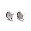 304 Stainless Steel Stud Earring Settings STAS-H467-08P-8mm-2