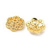 Rack Plating Brass Micro Pave Clear Cubic Zirconia Bead Caps KKB-L215-041G-2