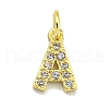 Letter Brass Micro Pave Clear Cubic Zirconia Pendants KK-K354-06G-A-1