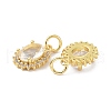 Brass Cubic Zirconia Charms ZIRC-C022-14G-2