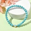 Natural & Synthetic Gemstone Round Beaded Stretch Bracelets BJEW-JB09881-4