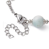 4Pcs 4 Style Natural Flower Amazonite & Synthetic Turquoise Beaded Link Chain Bracelets Set BJEW-JB09518-4
