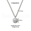Stainless Steel Textured Pendant Necklaces for Women DY3365-8-2