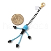 Halloween Theme Skeleton Glass Seed & Natural Black Onyx & Synthetic Turquoise Beaded Pendant Decorations HJEW-MZ00284-01-3