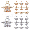   20Pcs 2 Colors Rack Plating Brass Micro Pave Clear Cubic Zirconia Charms KK-PH0009-43-1