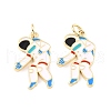 Brass Enamel Pendants KK-K250-40G-1