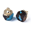 Assembled Synthetic Bronzite and Turquoise Charms G-N330-47C-2