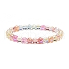 Sparkling Crackle Glass Round Beads Stretch Bracelets Set BJEW-JB07189-3