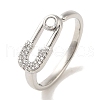 Brass Micro Pave Cubic Zirconia Rings for Women RJEW-E295-46P-1