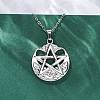 Viking Pentagram 304 Stainless Steel Pendant Necklaces NJEW-M096-01P-4