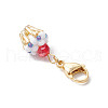 Glass Seed Beaded Pendant Decorations HJEW-MZ00188-03-4